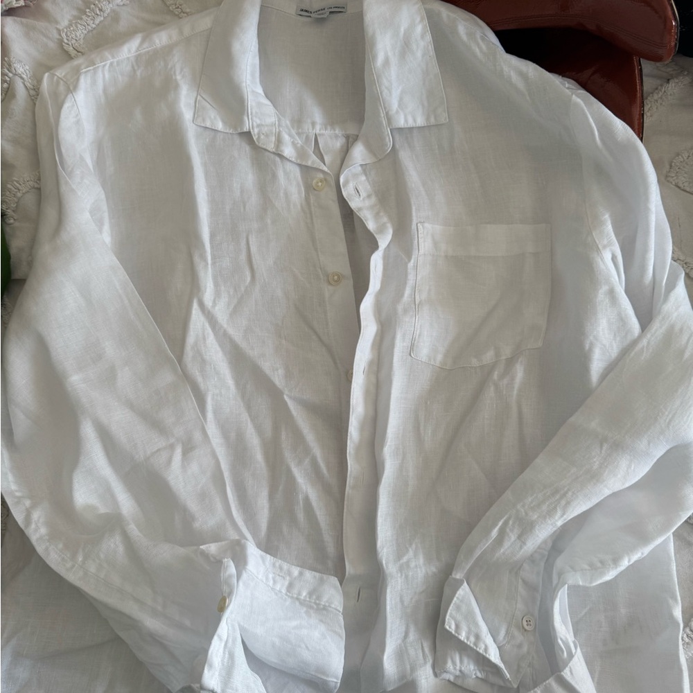 James Perse Classic White Shirt Jacket